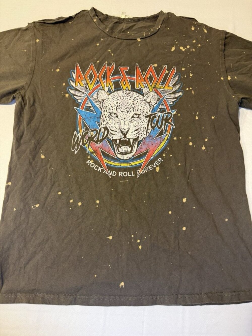 Beavely Gray Graphic Rock Music Inspired Women's T "Rock & Roll Forever"